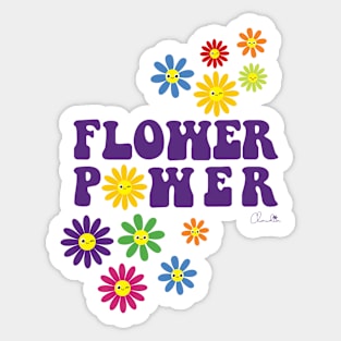 Sticker Style Flower Power Multi Color Happy Face Daisies Sticker